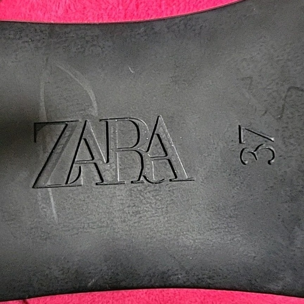 Zara Kitten Heel Point Toe Mules 7 Fuschia Pink Suede Chic Effortless Feminine - Picture 11 of 12